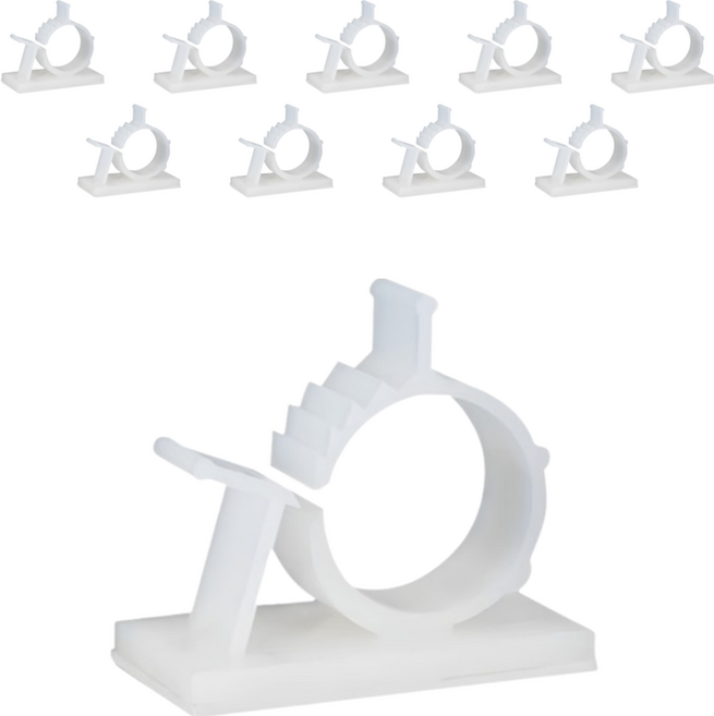 리빙홈디테일 특대형 케이블 선 정리 클립 HXC-013, 10개, 화이트