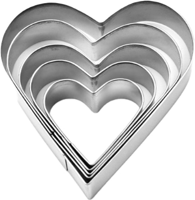 쿠리풀 스텐 쿠키 커터 하트 5종 세트, 1세트