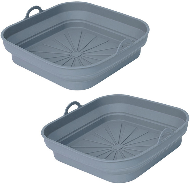 인블룸 접이식 실리콘 에어프라이어 용기, 그레이, 2개