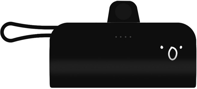 웨이브스튜디오 FACE EMOJI 미니 도킹 일체형 10W 보조배터리 5000mAh C타입 / 애플8핀 케이블, 블랙 12 서프라이즈, TRPB-R5-CHL