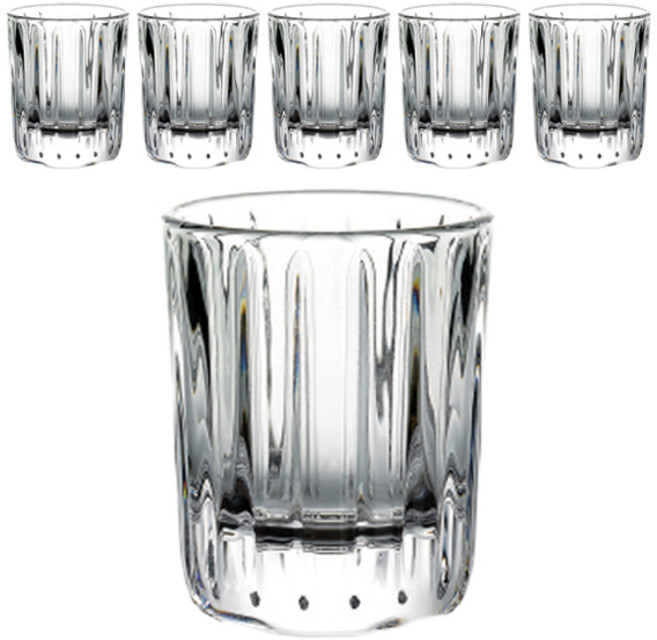 진글라스 홈바 프리미엄 소주잔 3 type, 일자 컷팅 스타일, 6개