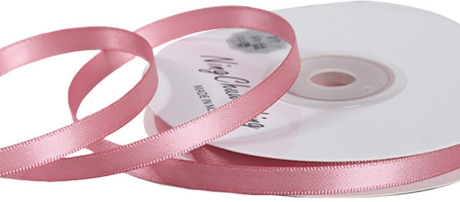 길그리 얇은 6mm 공단 선물 포장 리본, 09 피치, 1개, 18m