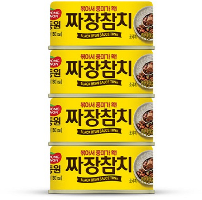 동원 짜장 참치, 90g, 4개