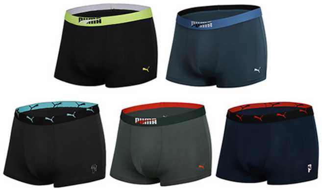 푸마바디웨어 남아용 학생 로고포인트 스판 드로즈 5종 세트