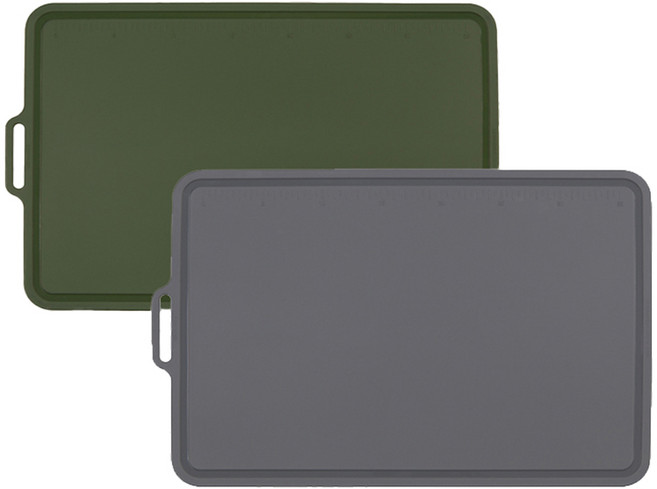 실리콘스토리 플래티넘 실리콘 양면 도마 올리브카키 + 차콜 중 세트, 1세트, 도마 2종
