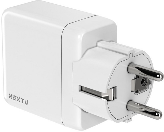 넥스트유 멀티 초고속 접지 충전기 QC637GAN, 1개, 화이트