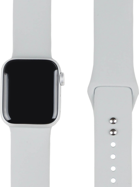 모할랩 애플워치 호환 실리콘 더블 단추 밴드 스트랩, 02 그레이, 1개