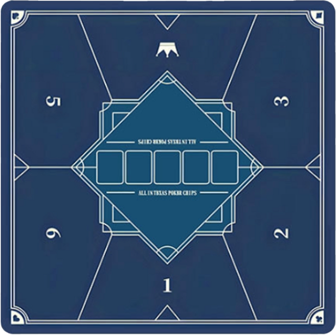 빈벅 딜러카드 카지노 포커매트 정사각형 95 x 95 cm, 딥블루 5, 1개