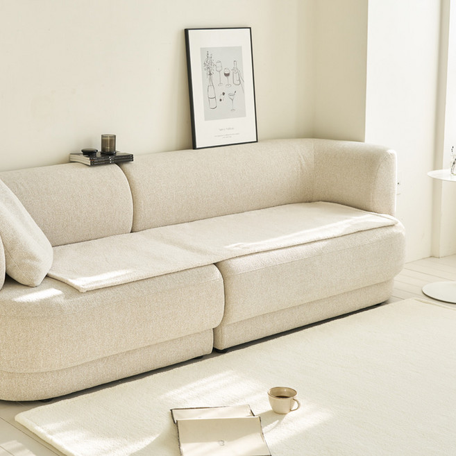 크림 극세사 사계절 소파패드