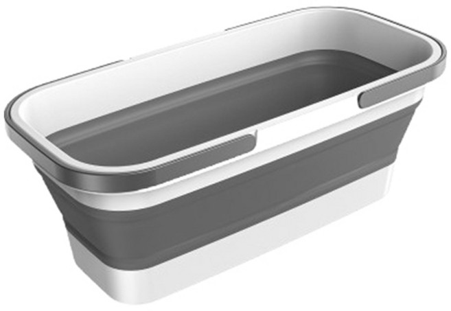 에이비엠코리아 접이식 사각 버킷 바구니 10L, 그레이, 1개