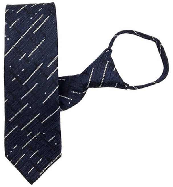 엘르 실크 자동 지퍼 헤비레인 넥타이