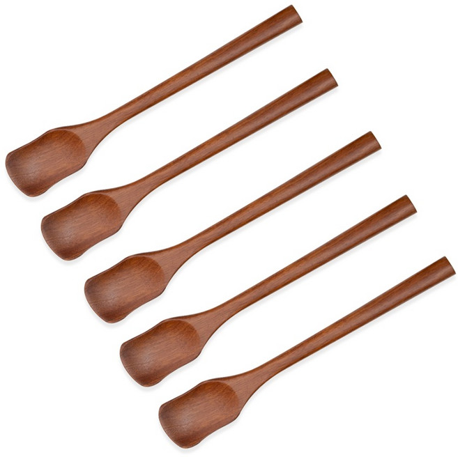 대추나무 옻칠 사각 아이스크림 스푼, 5개