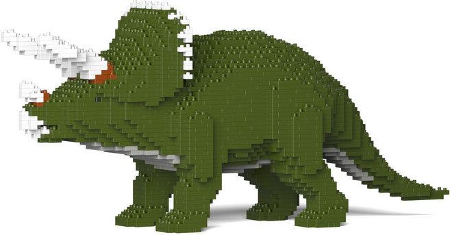 트리케라톱스 공룡 블럭 다크 그린 M 26.2 x 91.2 x 41.6 cm, 혼합색상, 1개