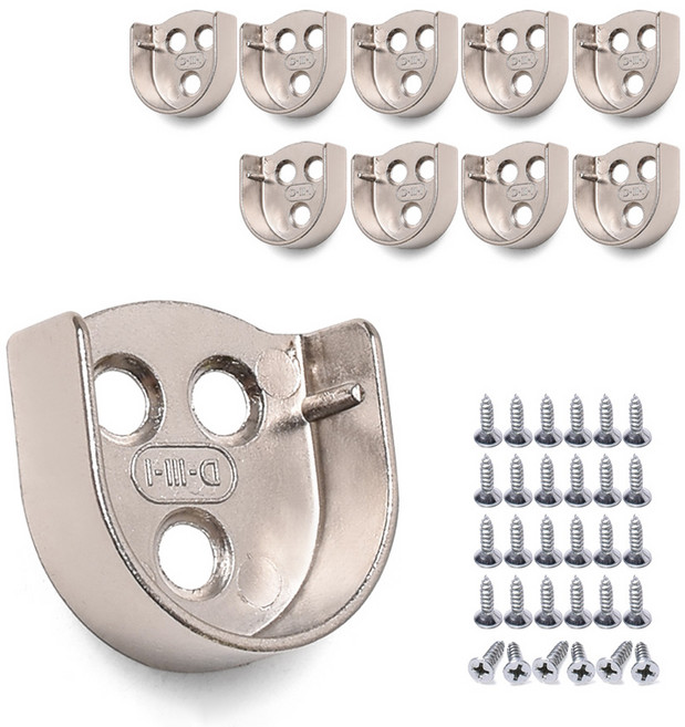 손잡이세상 원형 옷봉소켓 25mm 10p, 크롬