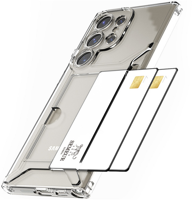 스메르 글로시 듀얼 카드수납 클리어젤리 휴대폰 케이스