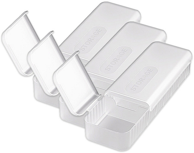 코히모 다용도 케이블 선 충전기 이어폰 USB 줄 정리 수납함 4W334, 반투명, 3개