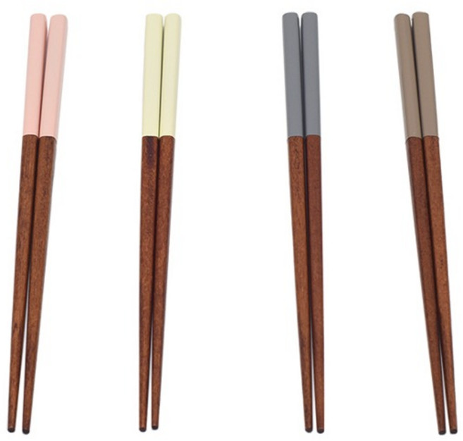 영수산업카멜 파스텔 옻칠 젓가락 4종 세트, 혼합색상, 1세트, 단품
