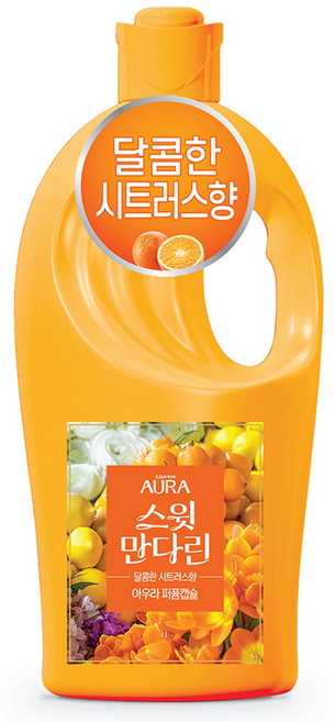 아우라 초고농축 퍼퓸캡슐 섬유유연제 시트러스향 스윗만다린 본품, 1L, 1개
