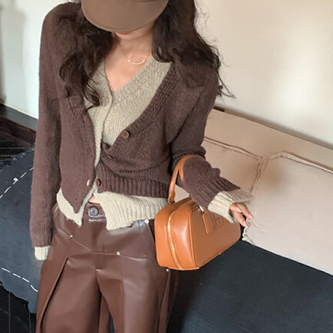 페이퍼먼츠 여성용 위시아 페이크 레이어드 니트 가디건 12564