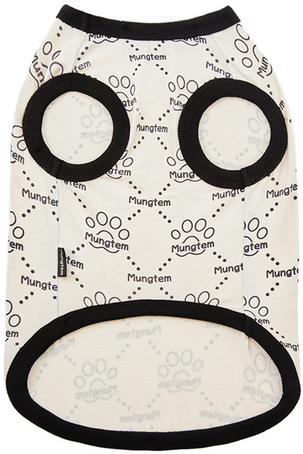 멍템 강아지 멍셔리 민소매 티셔츠, 블랙, 1개