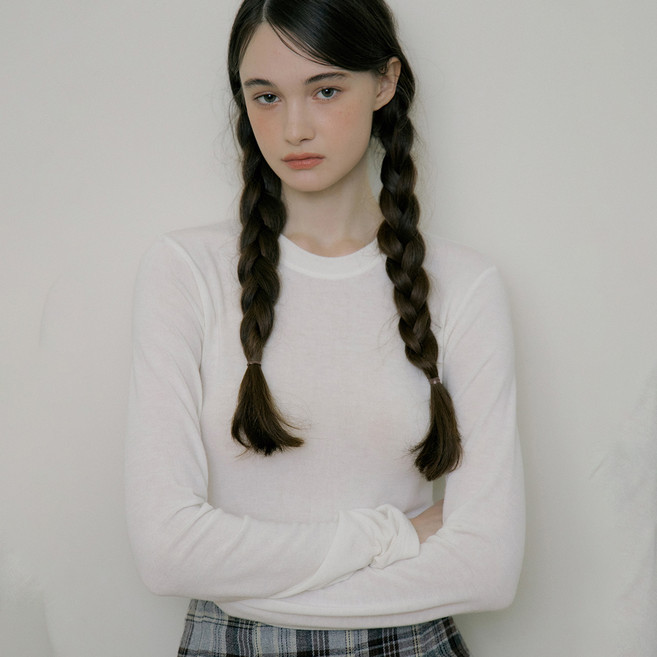 리올그 여성용 에센셜 라운드넥 롱 슬리브 티셔츠