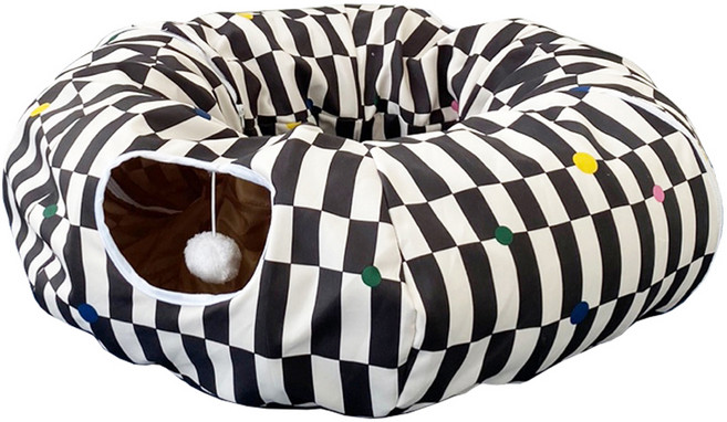 세븐펫 숨숨터널 고양이 터널 하우스 장난감, checker board, 1개