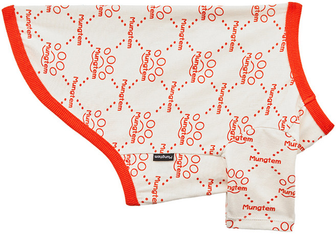 멍템 강아지 외출복 실내복 멍셔리 반팔티, 오렌지, 1개