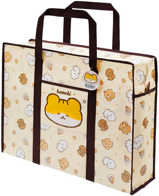 포포팬시 햄치 특대형 포켓 타포린백, 아이보리, 1개