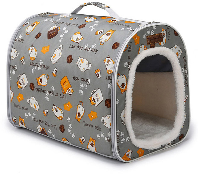 딩동펫 반려동물 스마일 포근 동굴 하우스, 그레이, 1개