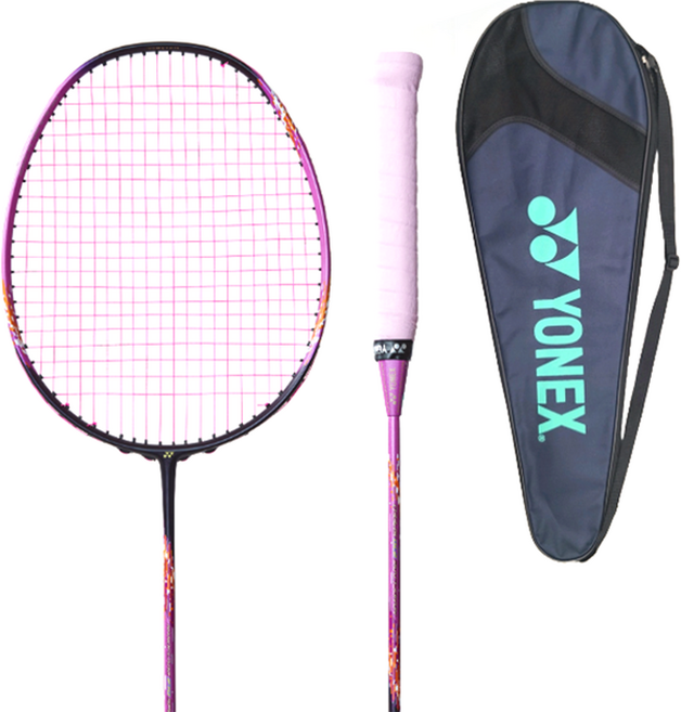요넥스 여성용 배드민턴 라켓 108그립 4U5 NANOFLARE 270 SPEED + 줄 핑크 25 장력 BG80 + 풀케이스 세트, 1세트, 라켓(NANOFLARE 270), 줄(BG80)
