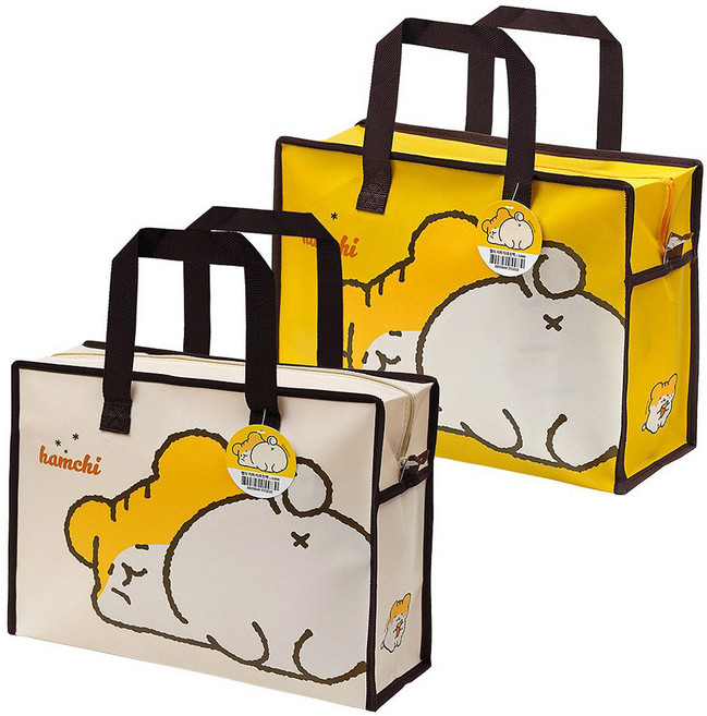 포포팬시 햄치 지퍼 타포린백 2종 세트, 혼합색상, 1세트