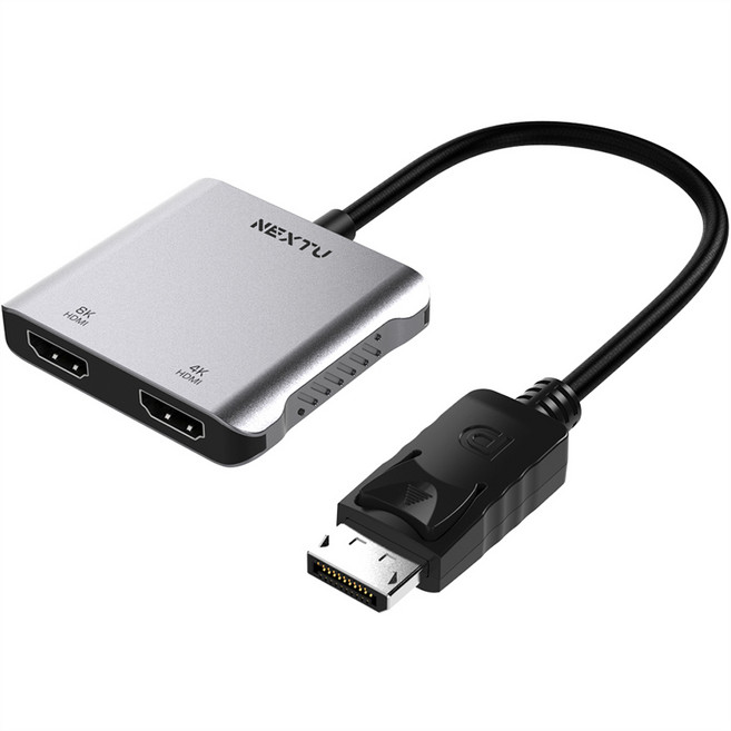 넥스트유 DP to 듀얼 HDMI 디스플레이 어댑터, 1개