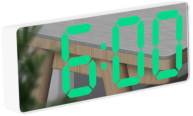 셀리빙 LED 미러 탁상시계, 그린