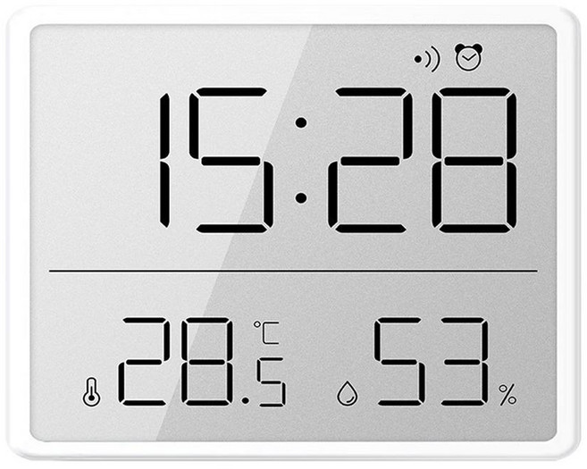 셀리빙 LED 온습도 심플 탁상시계, 화이트