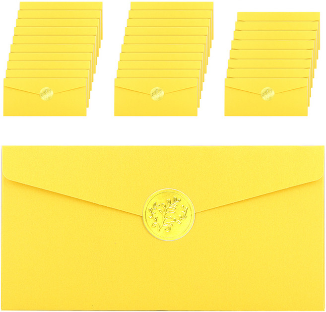 다다 펄 감사 용돈봉투30p + 금박 스티커 30p 세트, 옐로우(봉투), 1세트