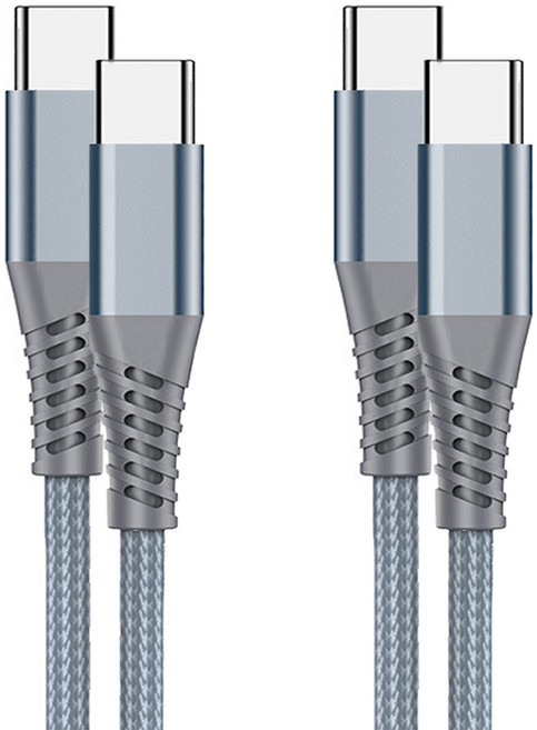 클로버나인 클로프 C타입 to C타입 PD 초고속 충전 케이블 100W, 그레이, 2개, 1m