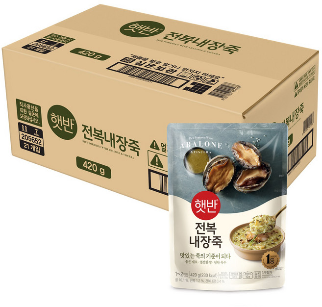 비비고 전복내장죽, 420g, 21개
