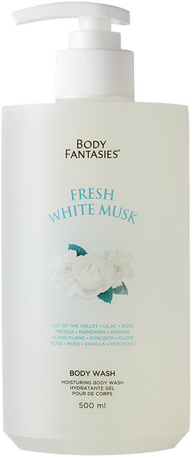 바디판타지 모이스처라이징 바디워시 프레시 화이트 머스크, 500ml, 1개