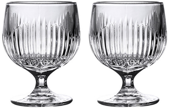 프렌치마르스 크리스탈 패턴 손잡이 언더락잔 세로 FM090, 2개