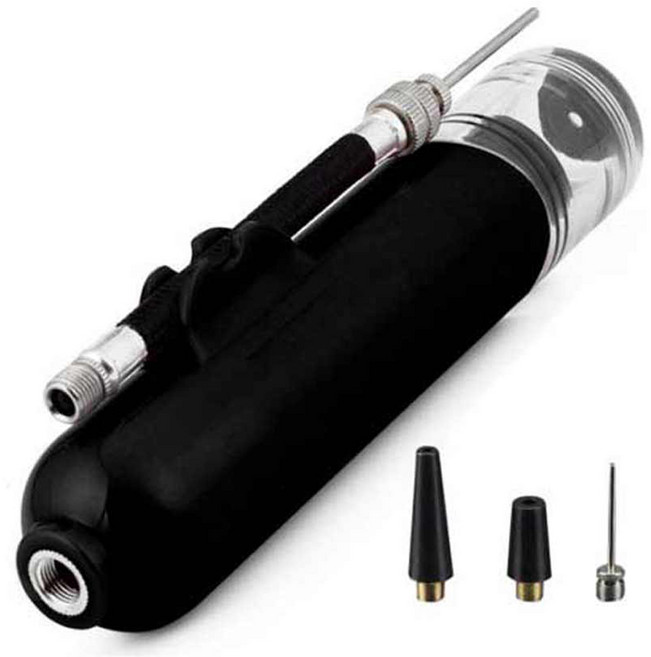 네이처스파머 축구공 농구공 미니 휴대용 멀티 에어펌프, 블랙, 1개