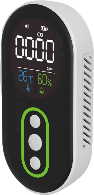 캠프365 휴대용 스마트 듀얼 제로씨오 일산화 이산화탄소 경보기, 블랙, 1개