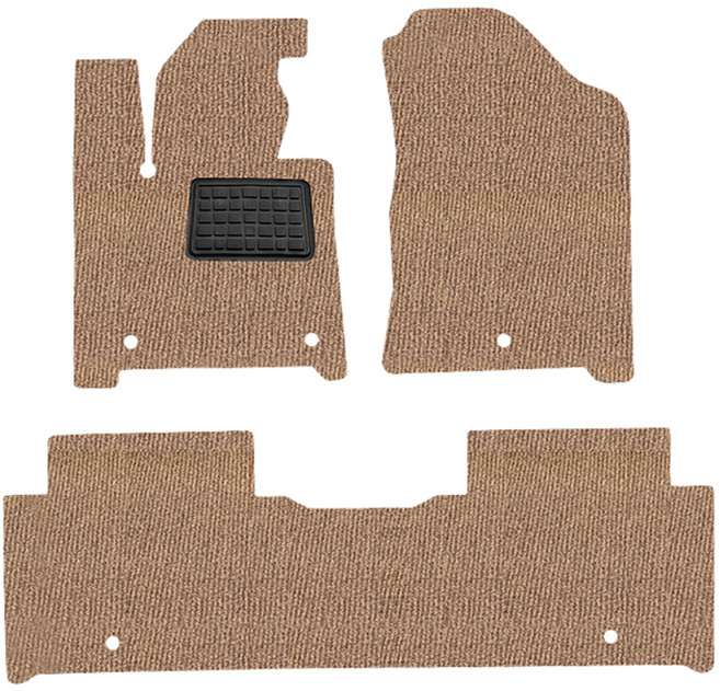 순수 확장형 코일 카매트 세트 KE-89, 기아 EV9 7인승 기본시트 2023년~ (3P), 베이지브라운