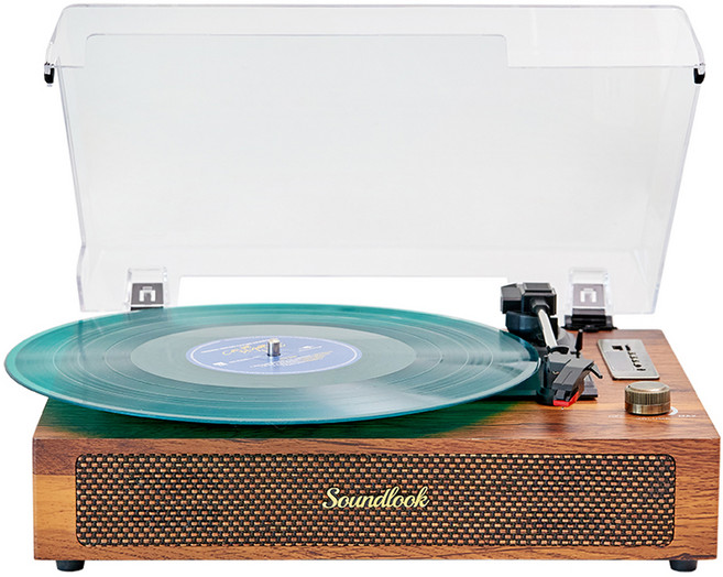 사운드룩 블루투스 LP 턴테이블, MOCHA, 우드