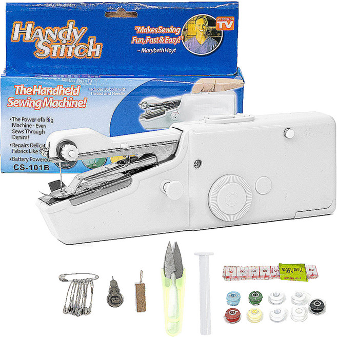 미식스 휴대용 핸드 미니 미싱기 16종 세트, 화이트, MIS02