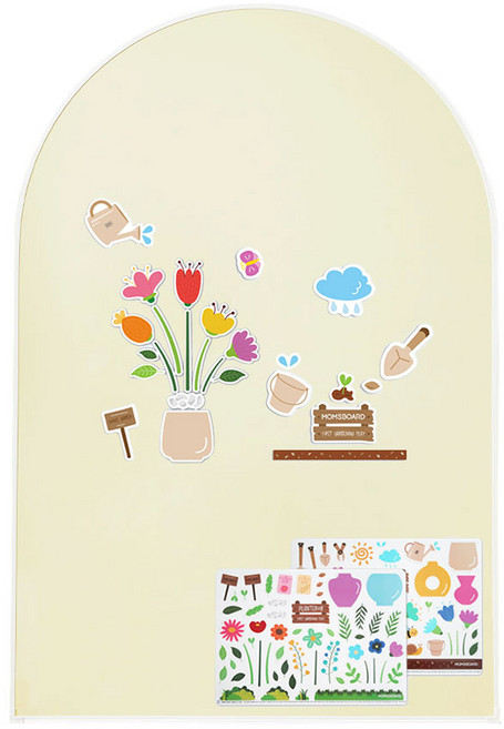 맘스보드 코코 자석 보드 + 가드닝 자석 놀이 교구 세트, 크림아이보리(자석보드), 1세트