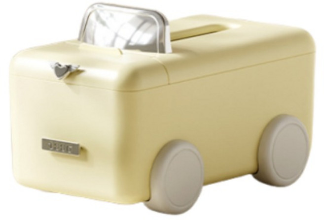 더자카 파스텔 자동차 사각 티슈 케이스 13 x 22 x 14 cm, 옐로, 1개