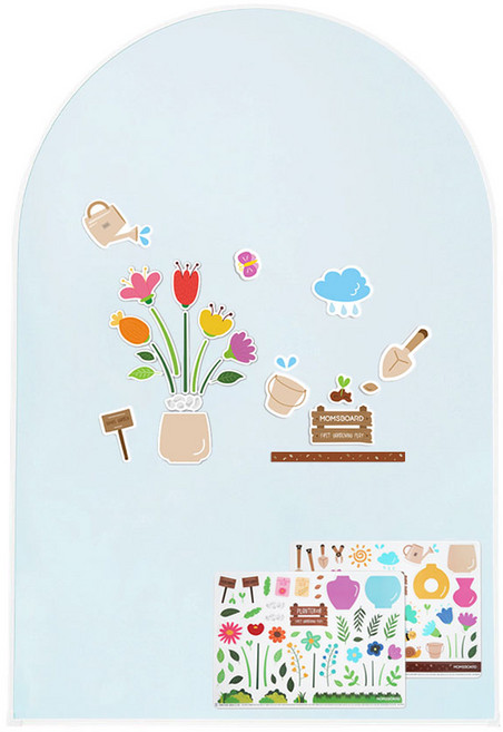 맘스보드 코코 자석 보드 + 가드닝 자석 놀이 교구 세트, 페퍼민트(자석보드), 1세트