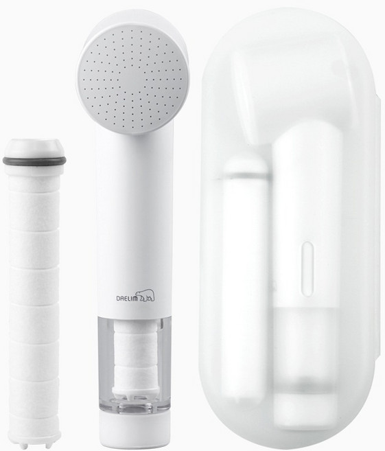 대림바스 디클린 여행용 필터샤워기 + 필터 2p + 케이스 세트, 1개, 화이트(샤워기)