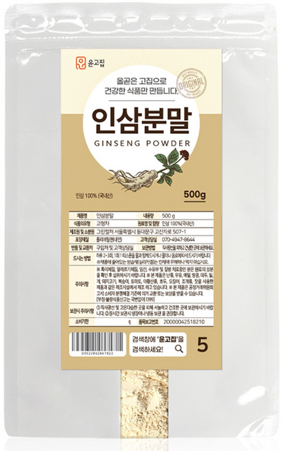윤고집 국내산 인삼분말, 500g, 1개