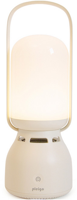 PLEIGO 캠핑 나이트램프 무드등 TWS 블루투스 스피커, BS82, 화이트